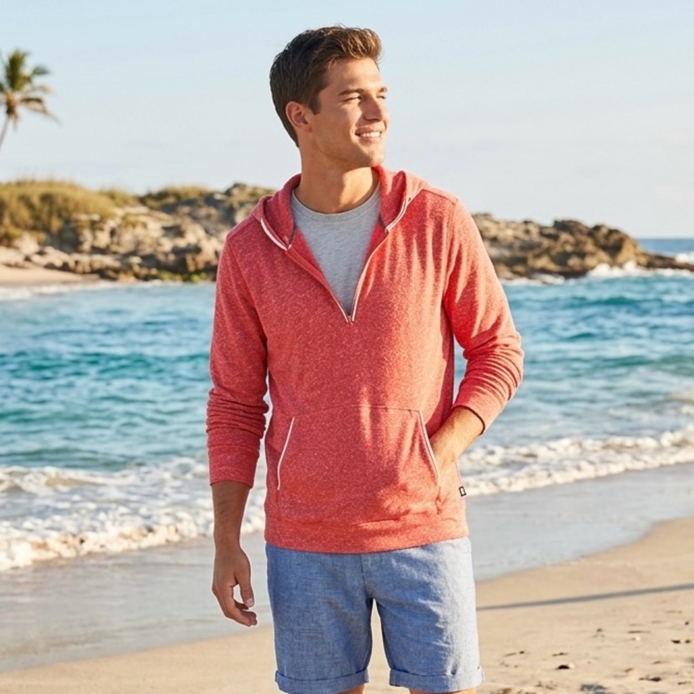 UNIONBAY Red Hooded Knit Pullover